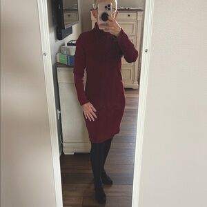 Old Navy Red/Maroon Long Sleeve Dress